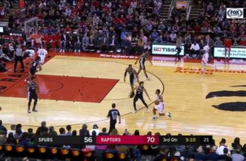 WATCH: Rudy Gay for 3 off the glass against the Raptors on January 12th | Spurs ENCORE