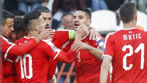 Serbia beat Montenegro to close in on promotion to Nations League second tier