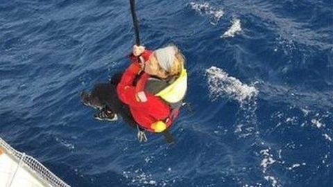 Susie Goodall: Golden Globe Race sailor rescued by 40,000-tonne cargo ship