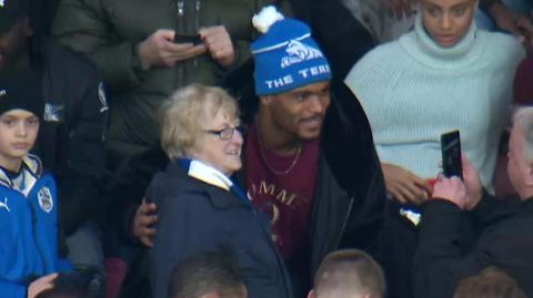 ‘This is why we love football’ – Steve Mounie gives shirts to fans in stands