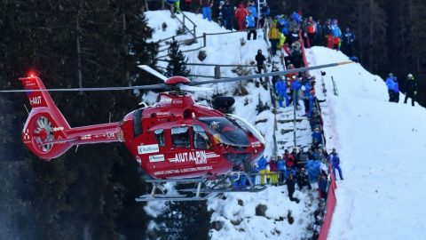Marc Gisin: Skier ‘continues to stabilise’ after World Cup crash in Italy