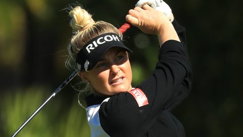 England’s Charley Hull takes one-shot lead into final round in Abu Dhabi season opener
