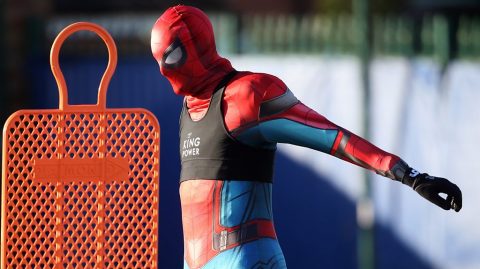 Leicester City: Jamie Vardy dresses as Spiderman at training