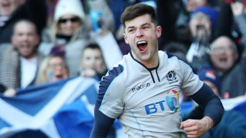 Six Nations: Blair Kinghorn scores hat-trick as Scotland beat Italy