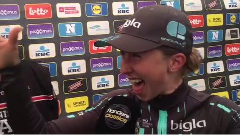Watch Cecilie Uttrup Ludwig give a hilarious interview after Tour of Flanders