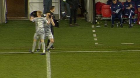 Watch: Substitute injured after being poked in the eye by his own team-mate