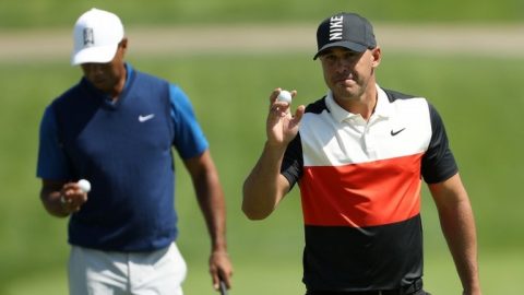 Tiger Woods struggles as Brooks Koepka leads US PGA Championship