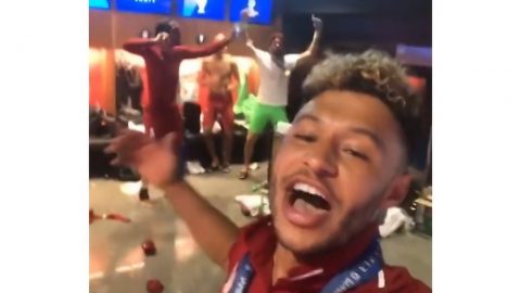 Watch scenes from Liverpool’s dressing room after they won their sixth European cup