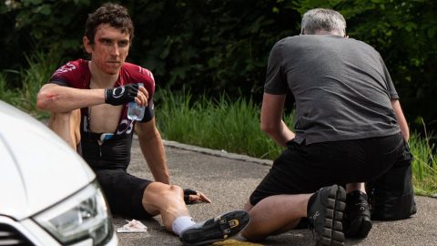 Geraint Thomas says he was ‘lucky’ to avoid serious injury in Tour of Switzerland crash