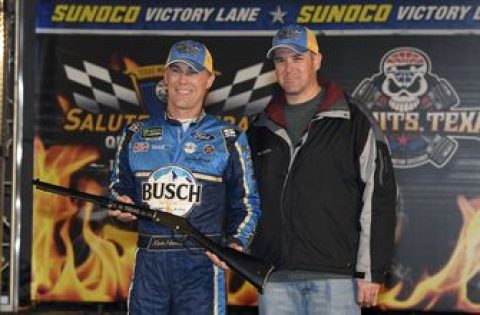 Harvick on pole at Texas while other Cup contenders in clump