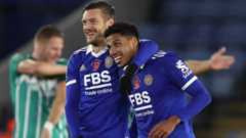 Vardy double sees Leicester down Newport