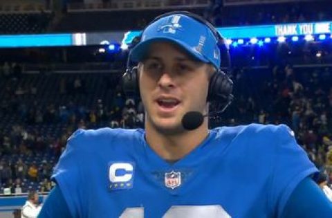‘There’s no quit in us’ — Jared Goff speaks with 
Pam Oliver on the Lions’ upset win over Packers