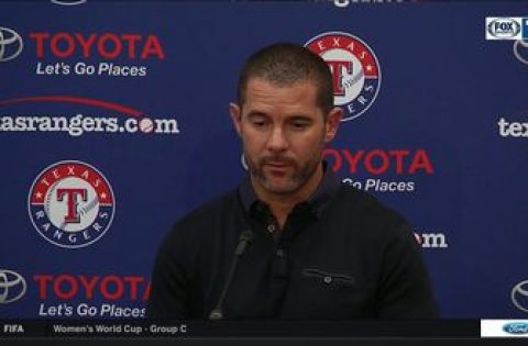 Michael Young on his No. being Retired in August
