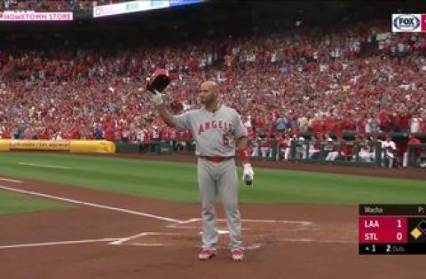 Cardinals fans give Albert Pujols a standing ovation in his return to Busch Stadium