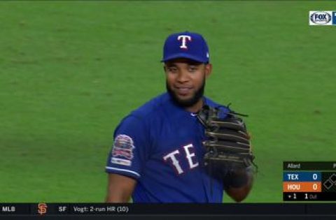 WEB GEM ALERT: Elvis Andrus throws out George Springer from Outfield Grass