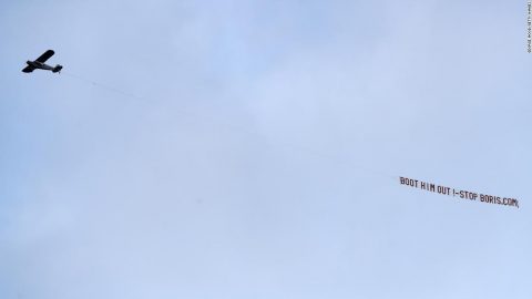 ‘Stop Boris’: Banners protesting UK PM Boris Johnson flown over Premier League games