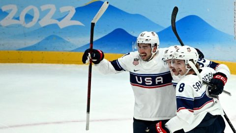 US men’s ice hockey team beats Canada at the Olympics for first time in 12 years