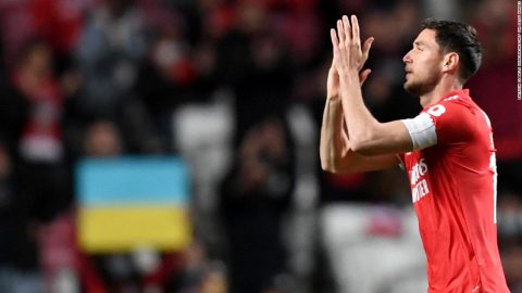 Roman Yaremchuk: Ukraine and Benfica star Roman Yaremchuk tears up after receiving standing ovation