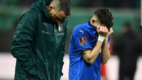 Italy players are ‘destroyed and crushed’ after failing to qualify for 2022 World Cup following loss to North Macedonia