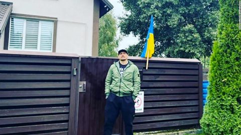 Boxing world champion Oleksandr Usyk shares images from family home in Ukrainian area previously held by Russians