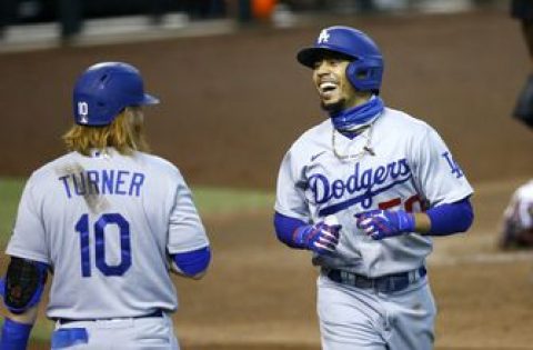 Betts out of Dodgers’ lineup at San Diego with finger injury