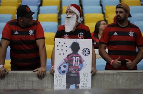 Brazilian soccer fans pay tribute to Flamengo fire victims