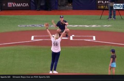 Mayor Jane Castor throws out 1st pitch at Rays Pride Night 2019
