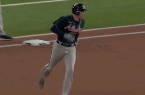 Freddie Freeman opens up NLCS Game 1 with a solo shot in the top of the first inning