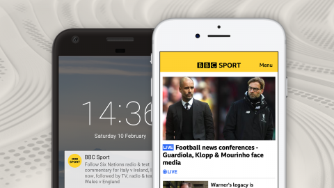Personalise your BBC Sport app and sign up for notifications