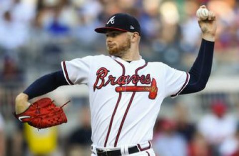 Braves pitcher Newcomb hit on back of head by liner, exits