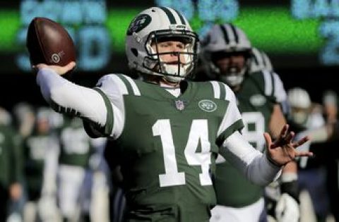 Jets’ Darnold wraps up rookie year by facing Rodgers, Brady