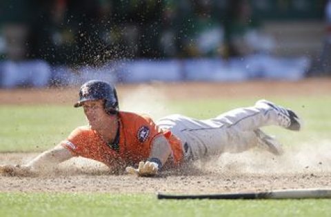 Astros beat Athletics 6-4 in 12 innings for 3-game sweep