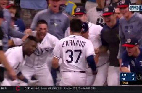 WATCH: Travis d’Arnaud blasts RBI single, walk-off HR vs. Yankees
