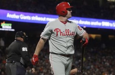 Phillies OF Bruce back on injured list, day after returning