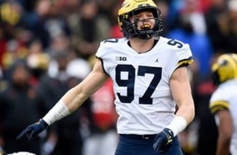 Michigan’s Aidan Hutchinson dicusses road to recovery after season-ending injury at Indiana in 2020