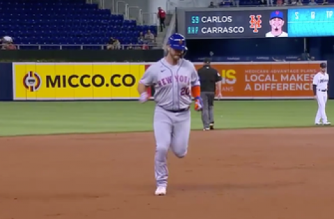 Pete Alonso’s two-run shot puts Mets ahead of Marlins, 2-0