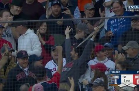 Gimme that! Fan makes incredible snag on Rafael Devers’ severed bat
