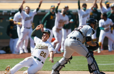 Athletics get walk-off 3-2 win thanks to Tigers’ late error