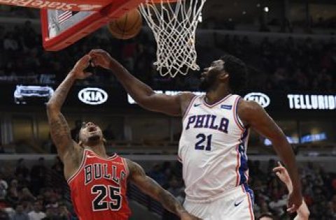 Embiid may miss 76ers’ playoff opener with knee issue