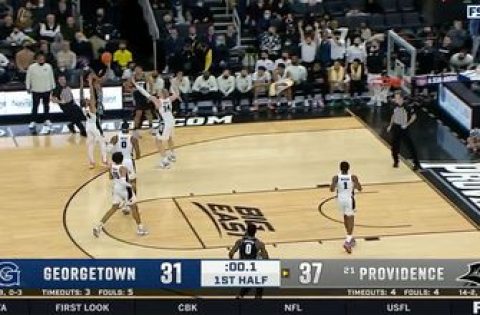 With time winding down in the first half, Georgetown’s Tyler Beard hit a three-pointer as time expires