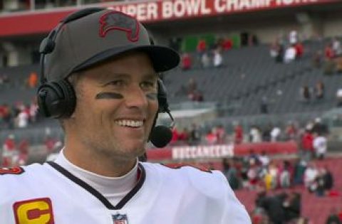 ‘This was a great team win’ — Tom Brady speaks with Erin Andrews on the Bucs’ dominant victory over Eagles