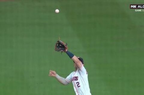 Alex Bregman skies for highlight-reel catch to deny extra bases, keep ALCS Game 1 scoreless