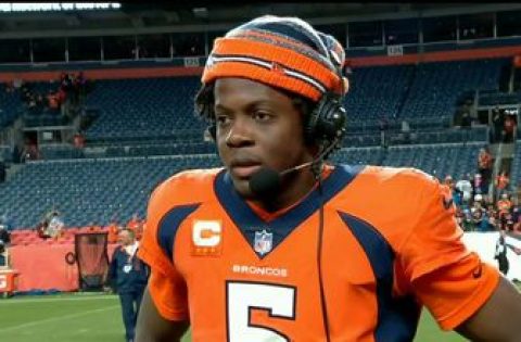 ‘It’s a great feeling to honor Demaryius Thomas with a victory’ — Teddy Bridgewater speaks with Laura Okmin on Broncos’ win over Lions