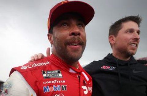 Bubba Wallace’s full celebration after winning at Talladega Superspeedway