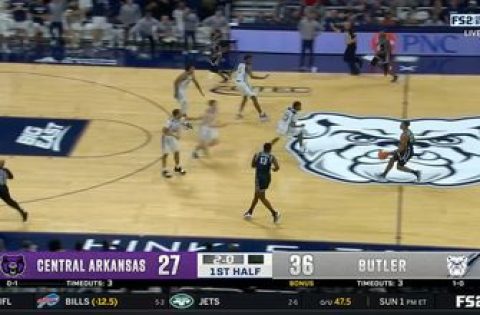 Camren Hunter’s crazy first half buzzer-beater helps Central Arkansas stay competitive against Butler, 38-30