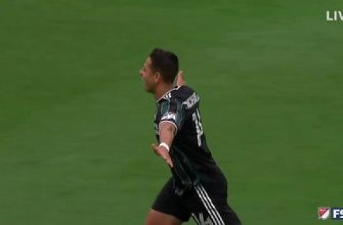 Chicharito scores his second goal of the game