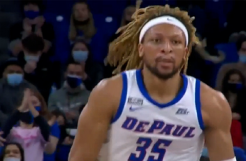 Brandon Johnson gets through traffic for slam to help DePaul extend lead over Central Michigan, 18-9