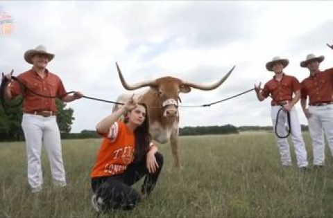 Charlotte Wilder meets Texas Longhorns mascot Bevo | Ultimate College Football Road Trip
