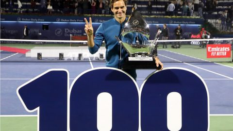 Roger Federer wins 100th ATP title in Dubai with victory over Stefanos Tsitsipas