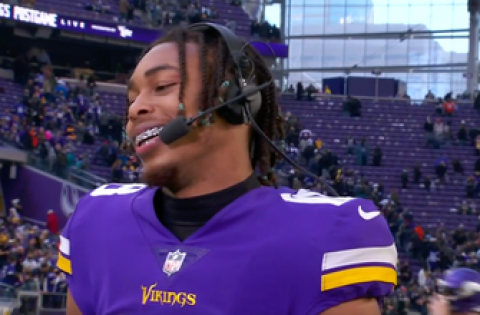 ‘Was tough not getting that record’ – Justin Jefferson talks to Megan Olivi after the Vikings 31-17 win